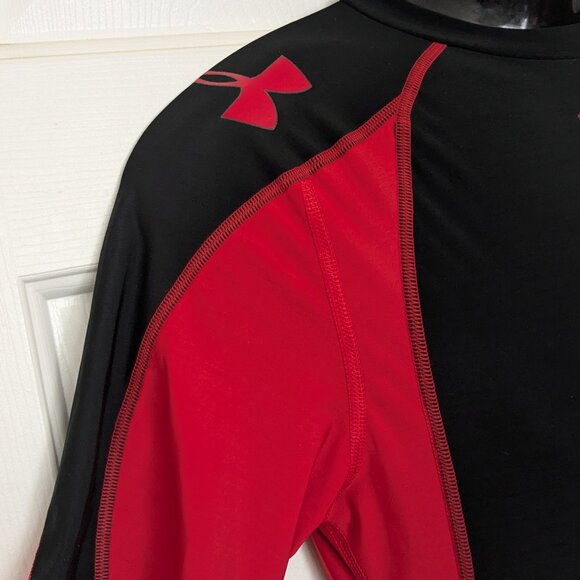 UNDER ARMOUR Boy's Athletic T-Shirts Size L Black/Red - Picture 2 of 8